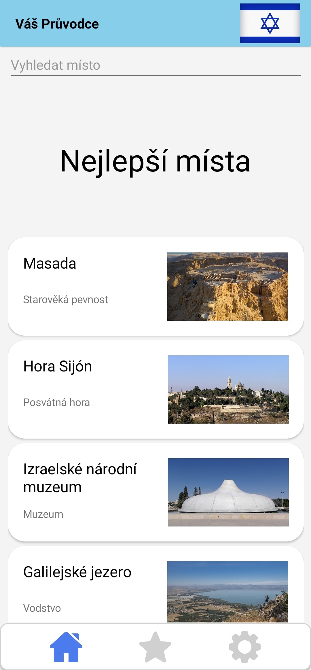 Screenshot Průvodce po Izraeli